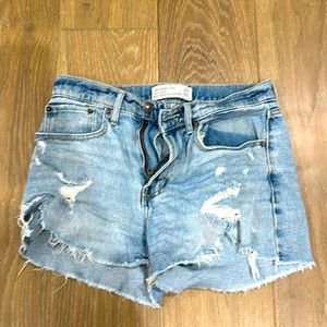 Abercrombie mid rise jean shorts